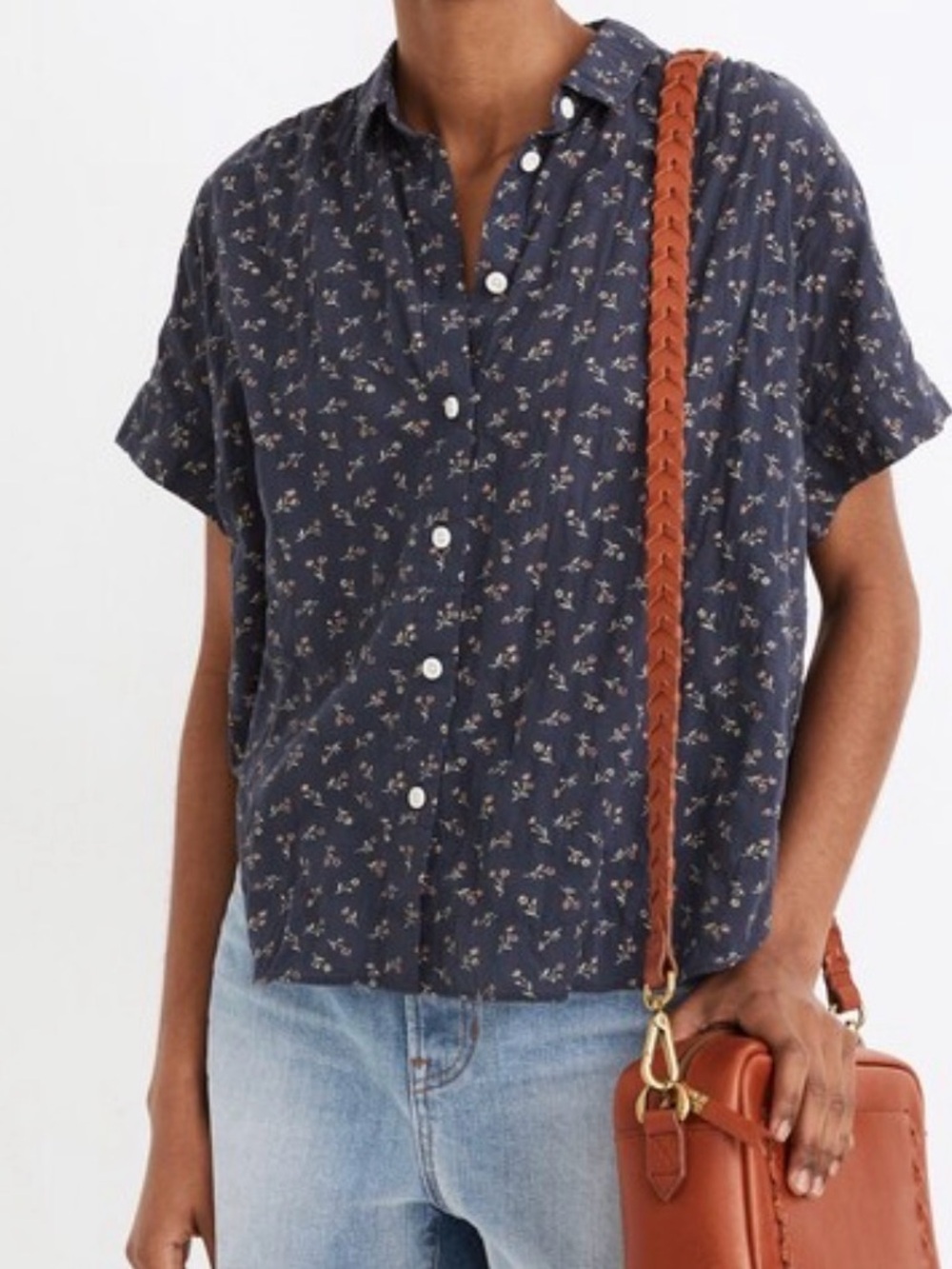 Madewell Hilltop Shirt in the "Adorable Ditsy" floral pattern Sz XS oversized